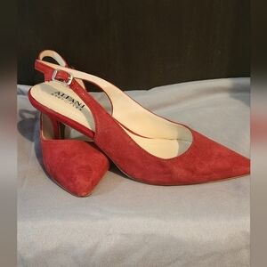 Alfani Women's Red Suede Slingback Heels